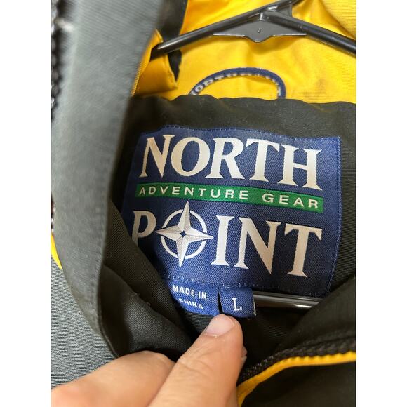 Men’s Large North Point Yellow Red Black Jacket Full Zip Light Coat - Picture 3 of 4